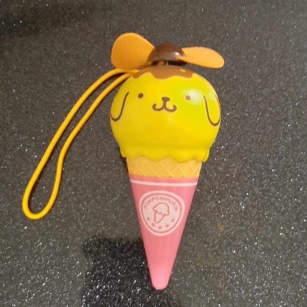 Sanrio Japan Pompompurin Ice Cream Cone Handheld Fan.